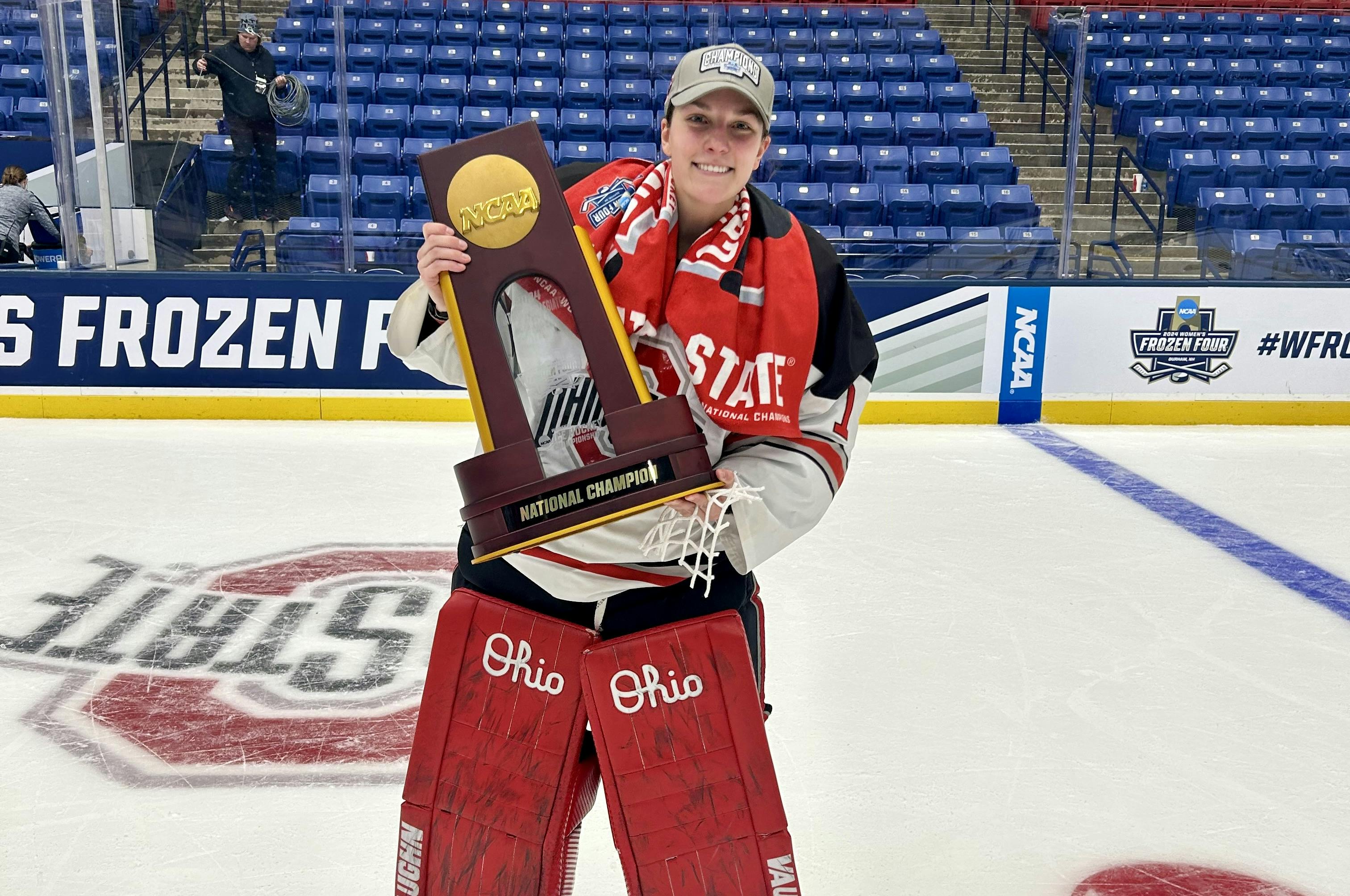 Ste. Anne's Raygan Kirk Named Frozen Four MVP as OSU Shuts Out Wisconsin