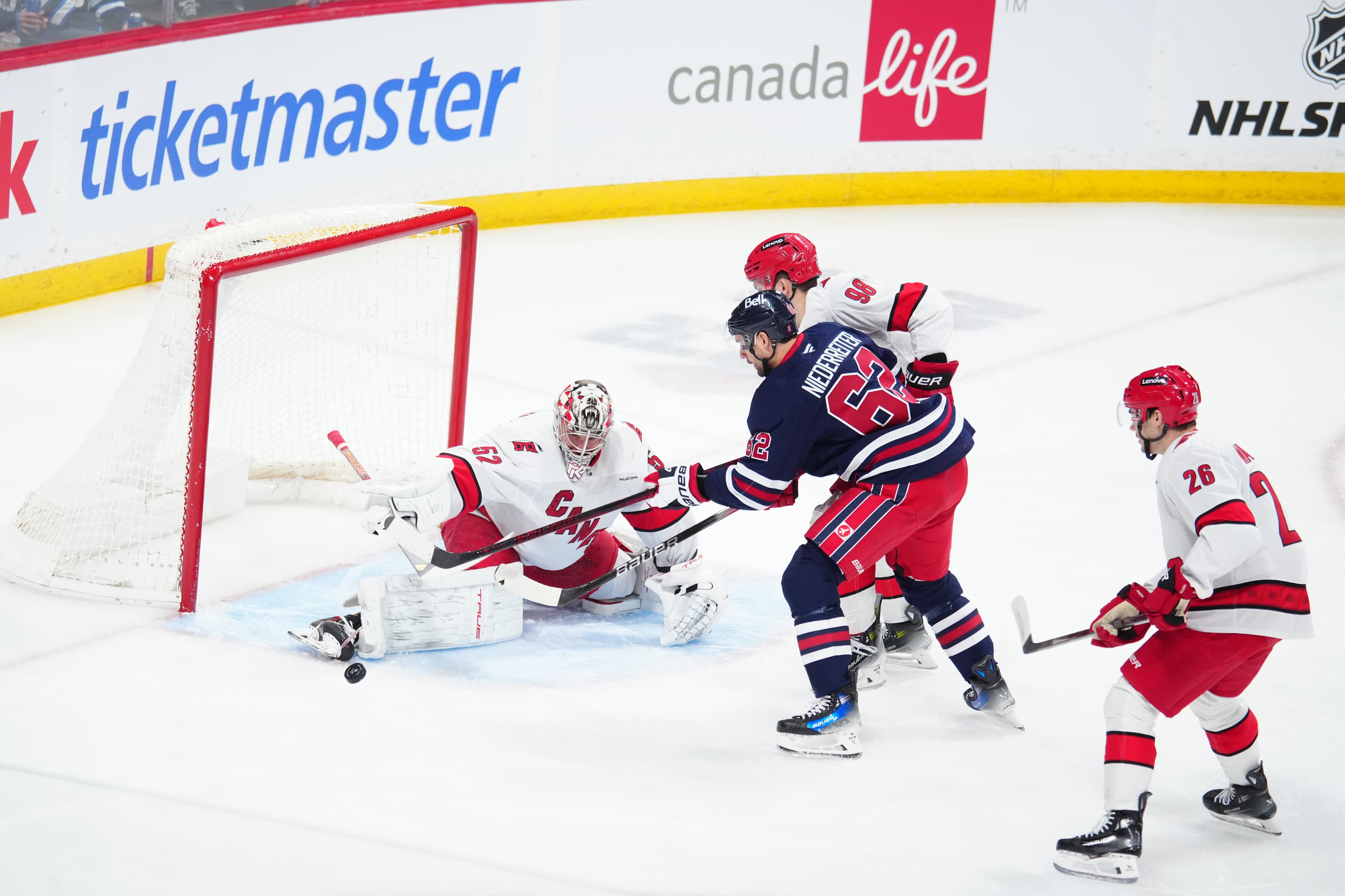 Comrie Records His First Shutout of the Season as Jets Whip Carolina 3-0