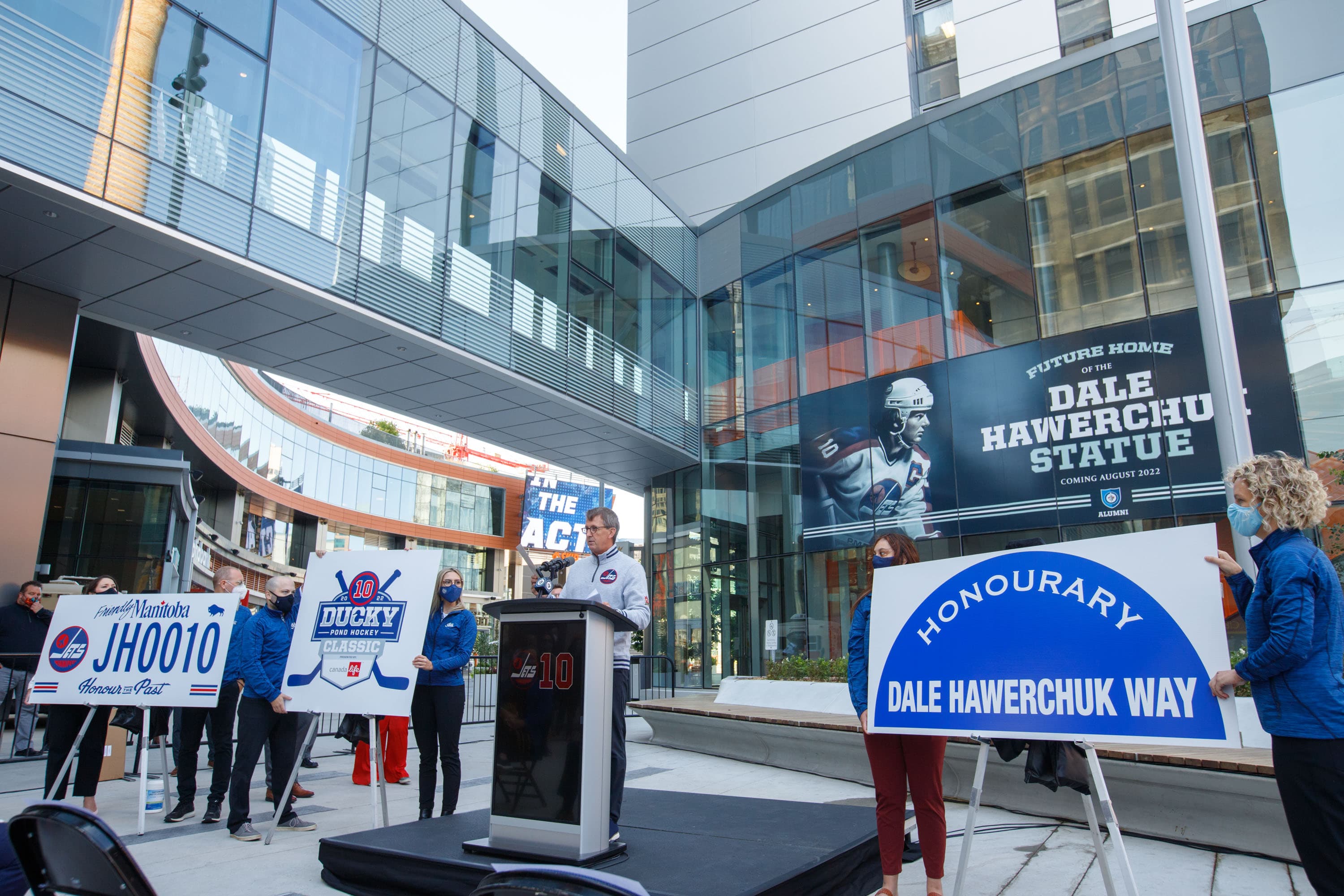 Hawerchuk Statue, Street, Heritage Sweaters and Licence Plates Unveiled
