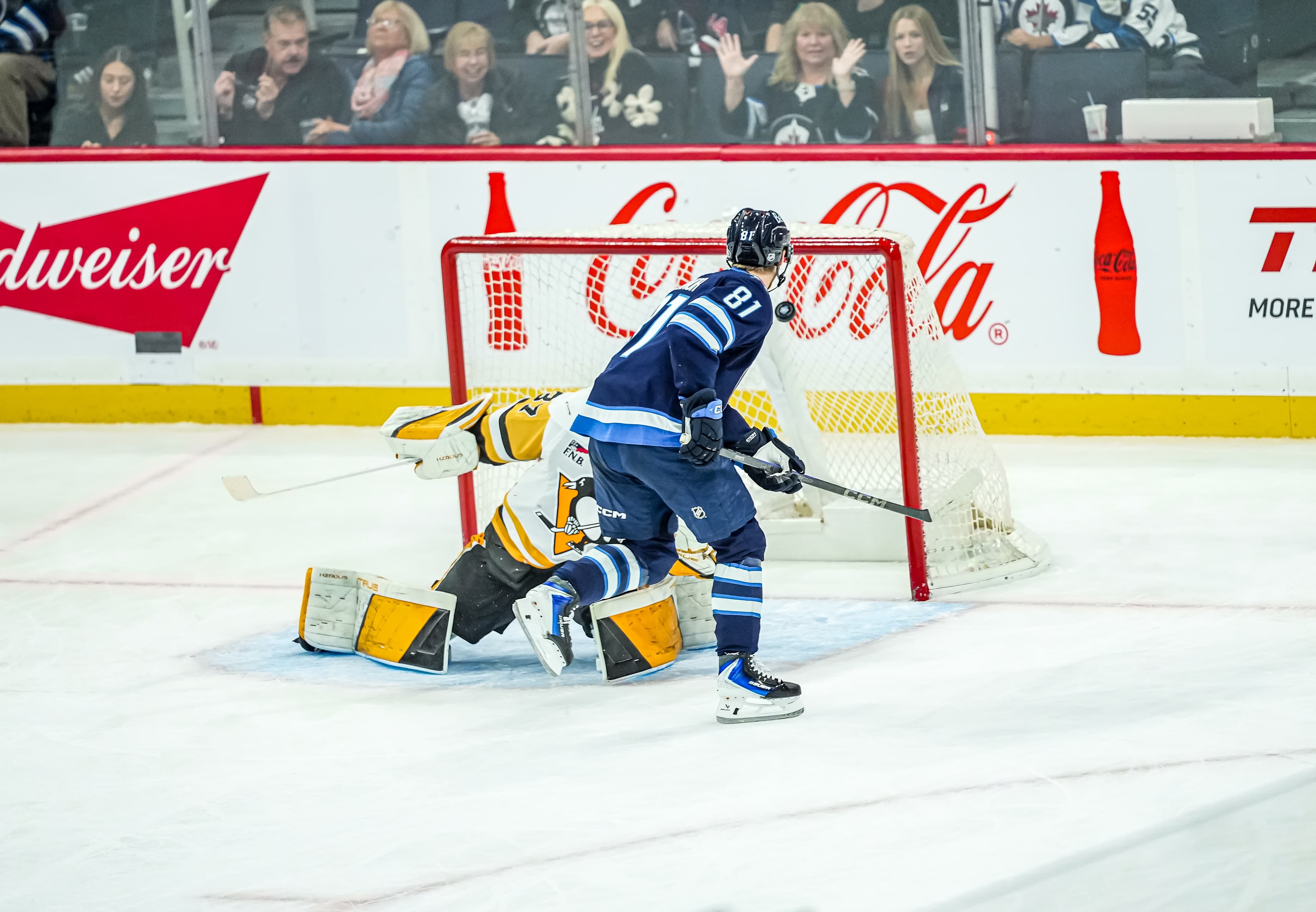 Connor scores twice and Comrie gets the win as Winnipeg whips Pittsburgh 5-2